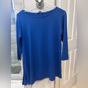 Eileen Fisher Neptune Tencel Stretch Jersey Asymmetric Tunic Top SZ XXS